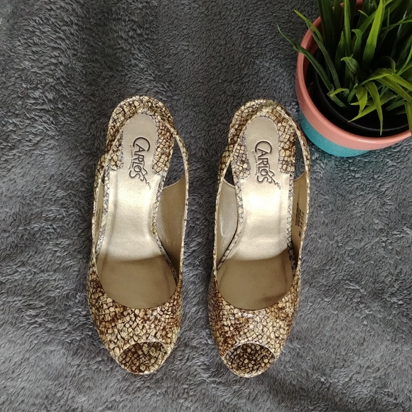 Carlos Santana Elise Snake Print Heeled Slingback - Picture 12 of 12